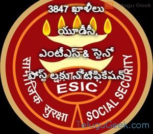 ఈఎస్ఐసి లో 3847 ఖాళీలు ..  యూడీసీ, ఎంటీఎస్‌ & స్టెనో పోస్ట్‌ లకు నోటిఫికేషన్ వెలువడింది