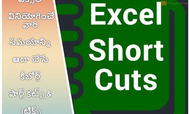 ఎక్సెల్ వినియోగించే వారి సమయాన్ని ఆదా చేసే కీబోర్డ్ షార్ట్ కట్స్ & ట్రిక్స్